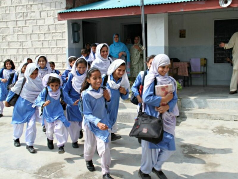 Girls on a playground in Abbottabad, Pakistan