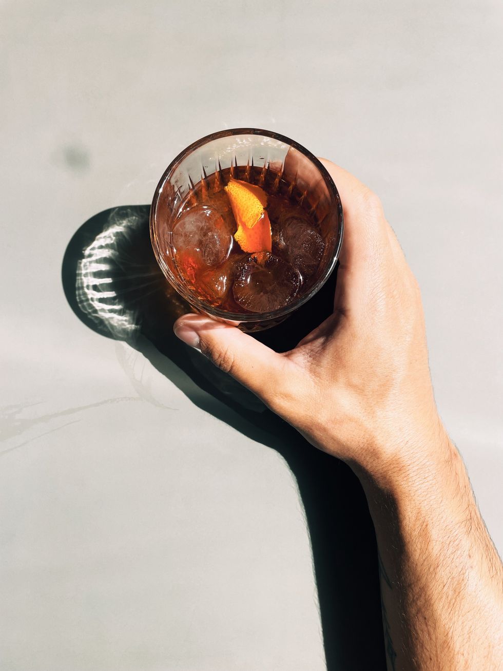 Glass of Negroni.
