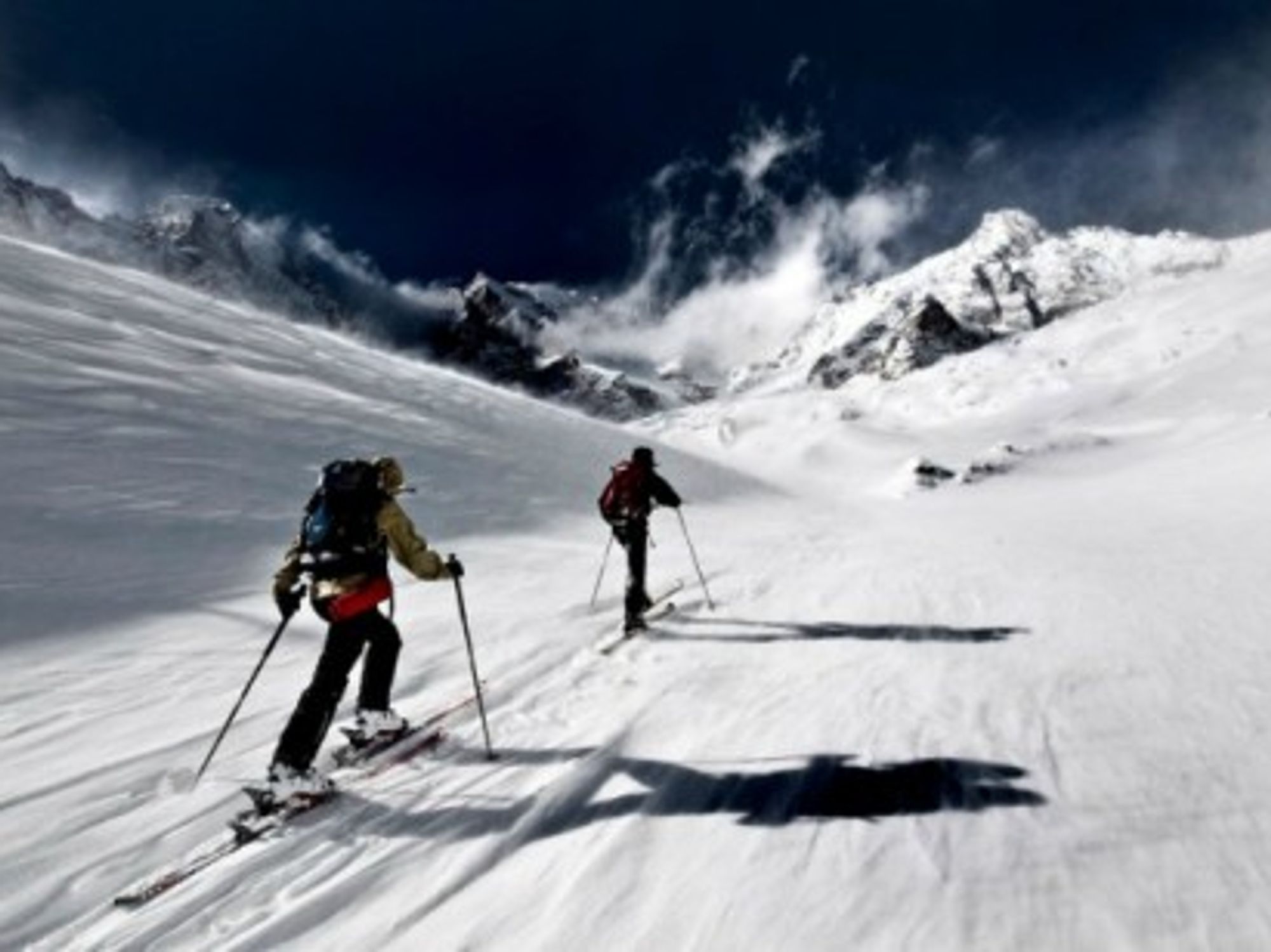 Going uphill with coworkers in the Alps