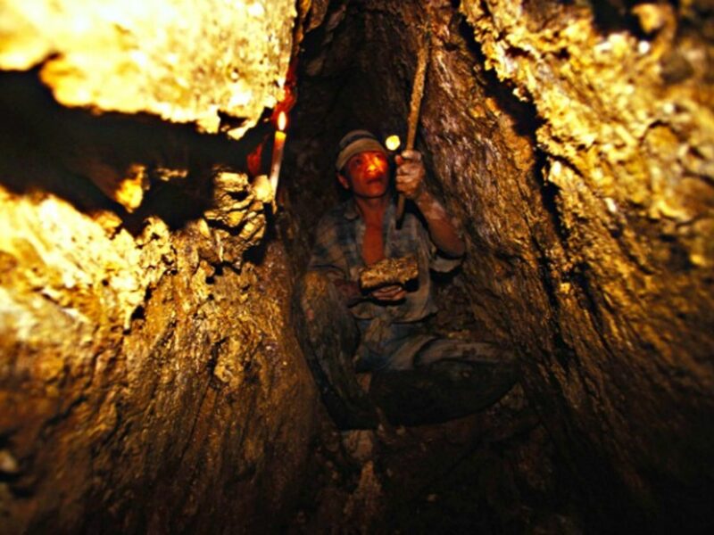 Gold miner in Sulawesi, Indonesia