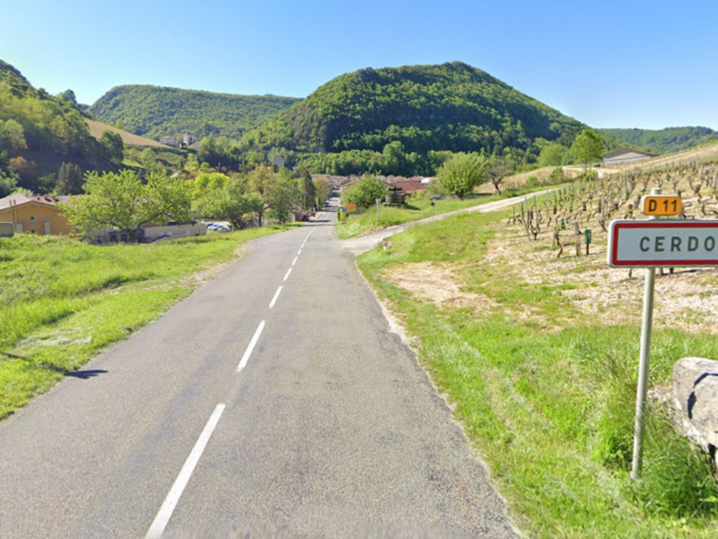 Google Street View screenshot of Cerdon, in eastern France