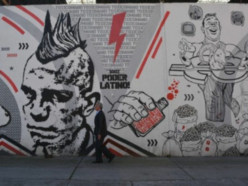 Graffiti from the Toxicomano art collective in Bogota