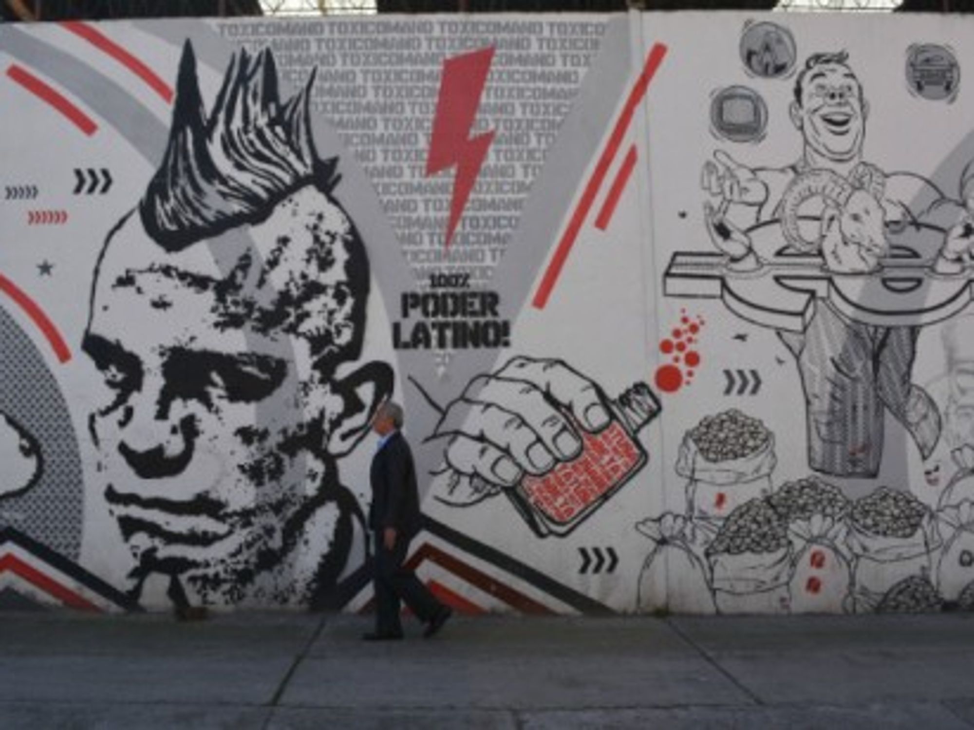 Graffiti from the Toxicomano art collective in Bogota