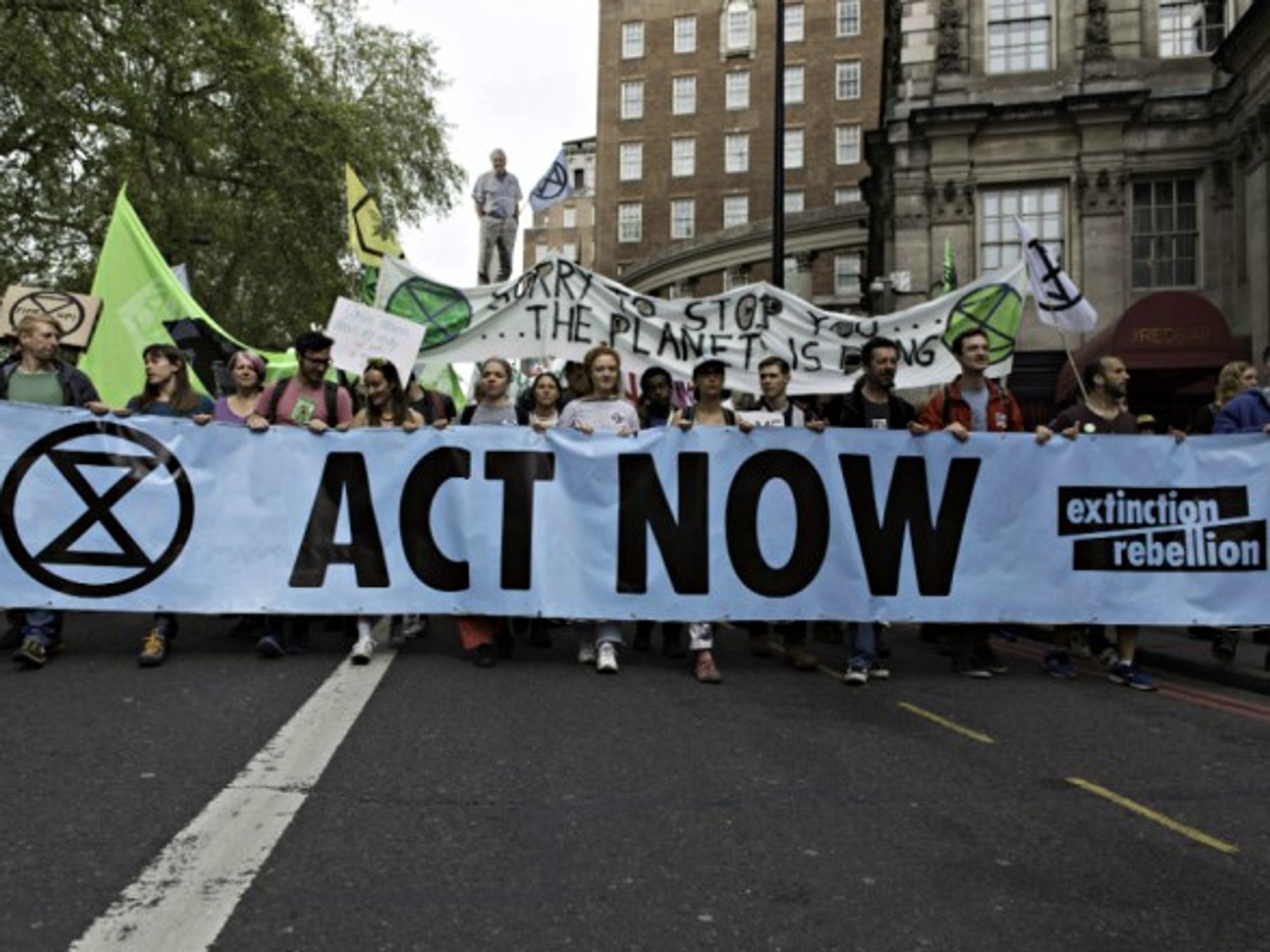 Green activists protesting in London on April 23