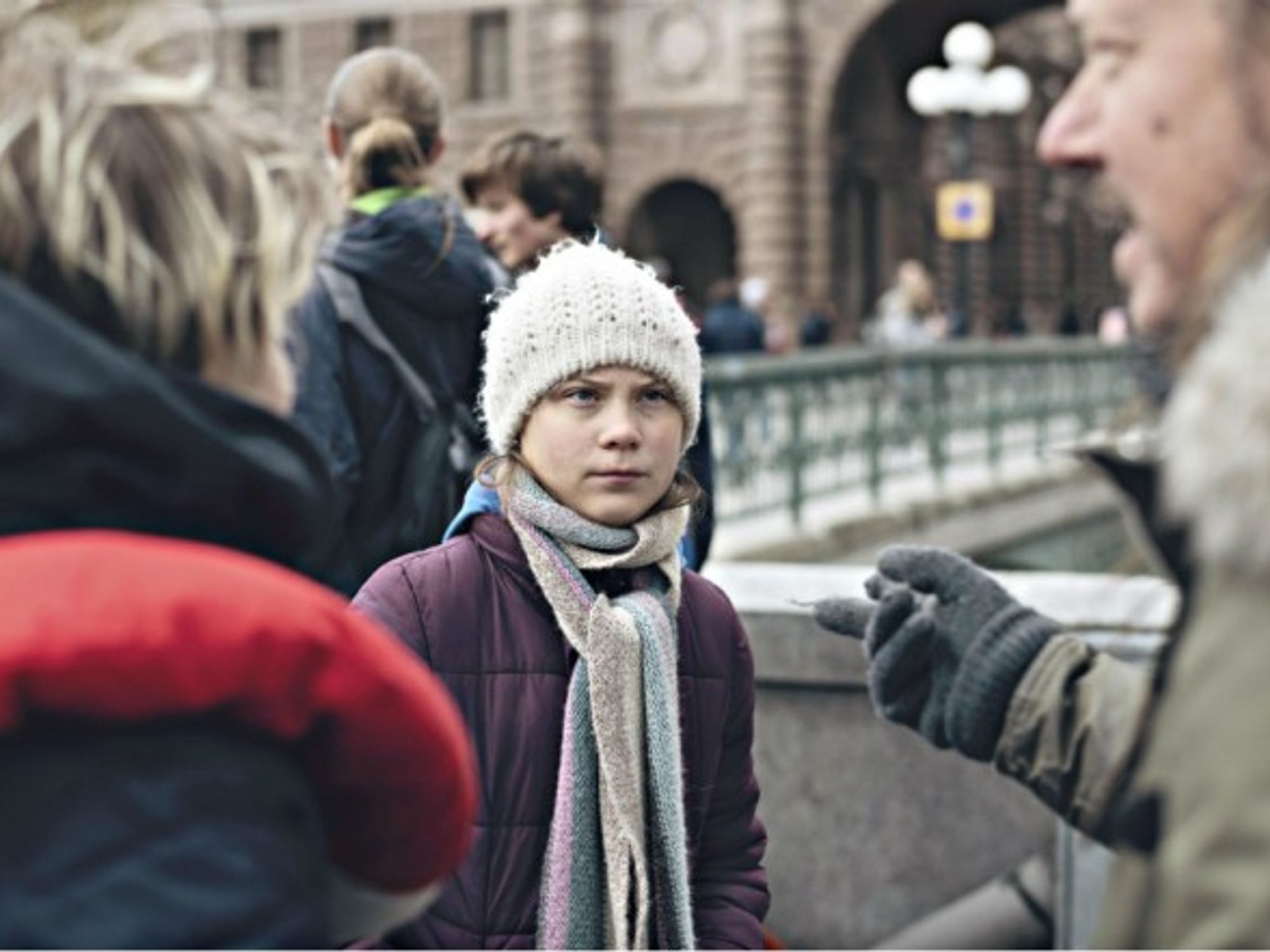 Greta Thunberg at a protest in Sweden