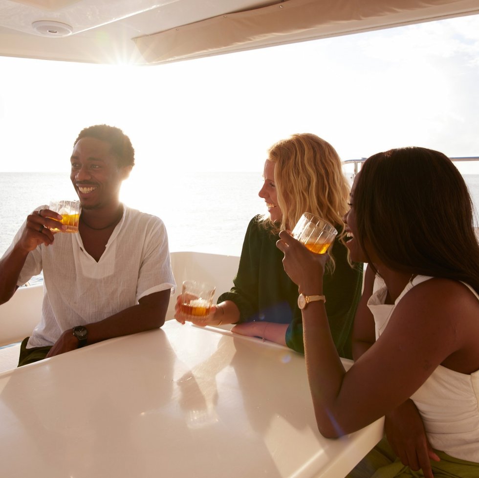 Group of friends enjoying Mountgay Rum