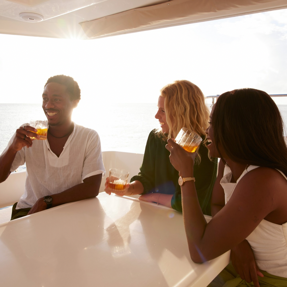 Group of friends enjoying Mountgay Rum