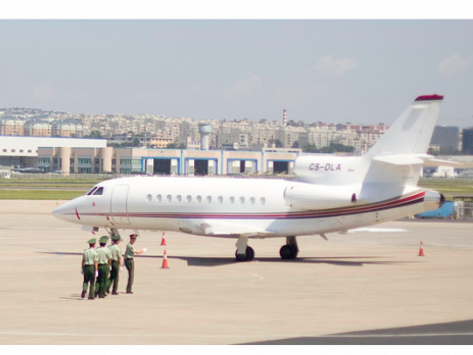Guarding a private jet at Dalian airport (David Sifry)