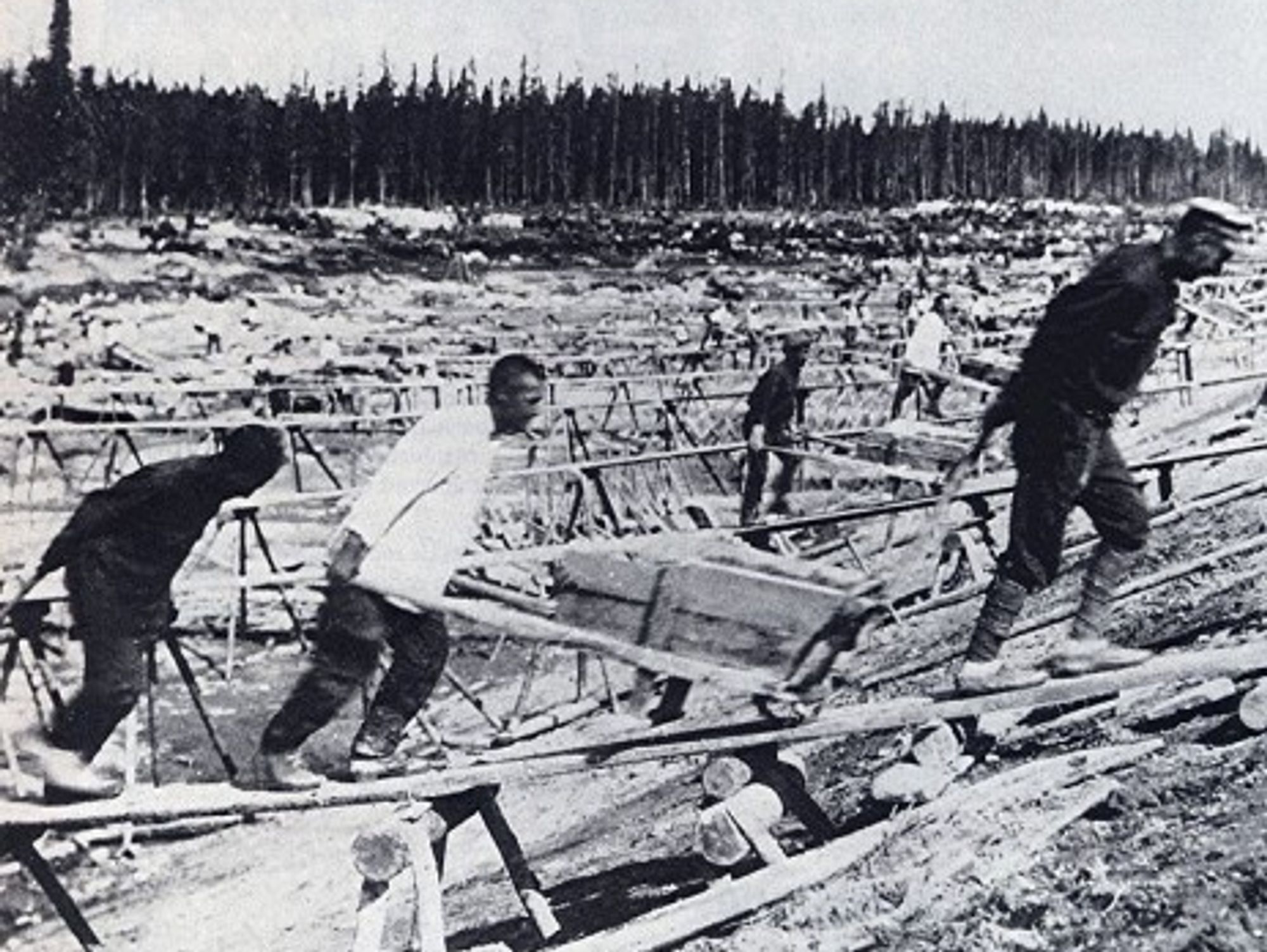 Gulag prisoners working to build the White Sea-Baltic Canal (Wikipedia)