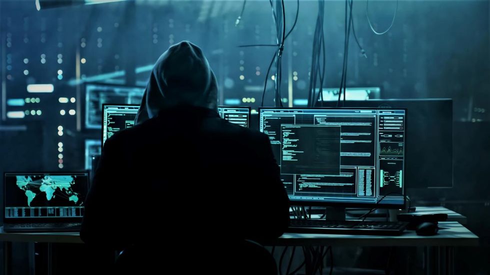Hacker working