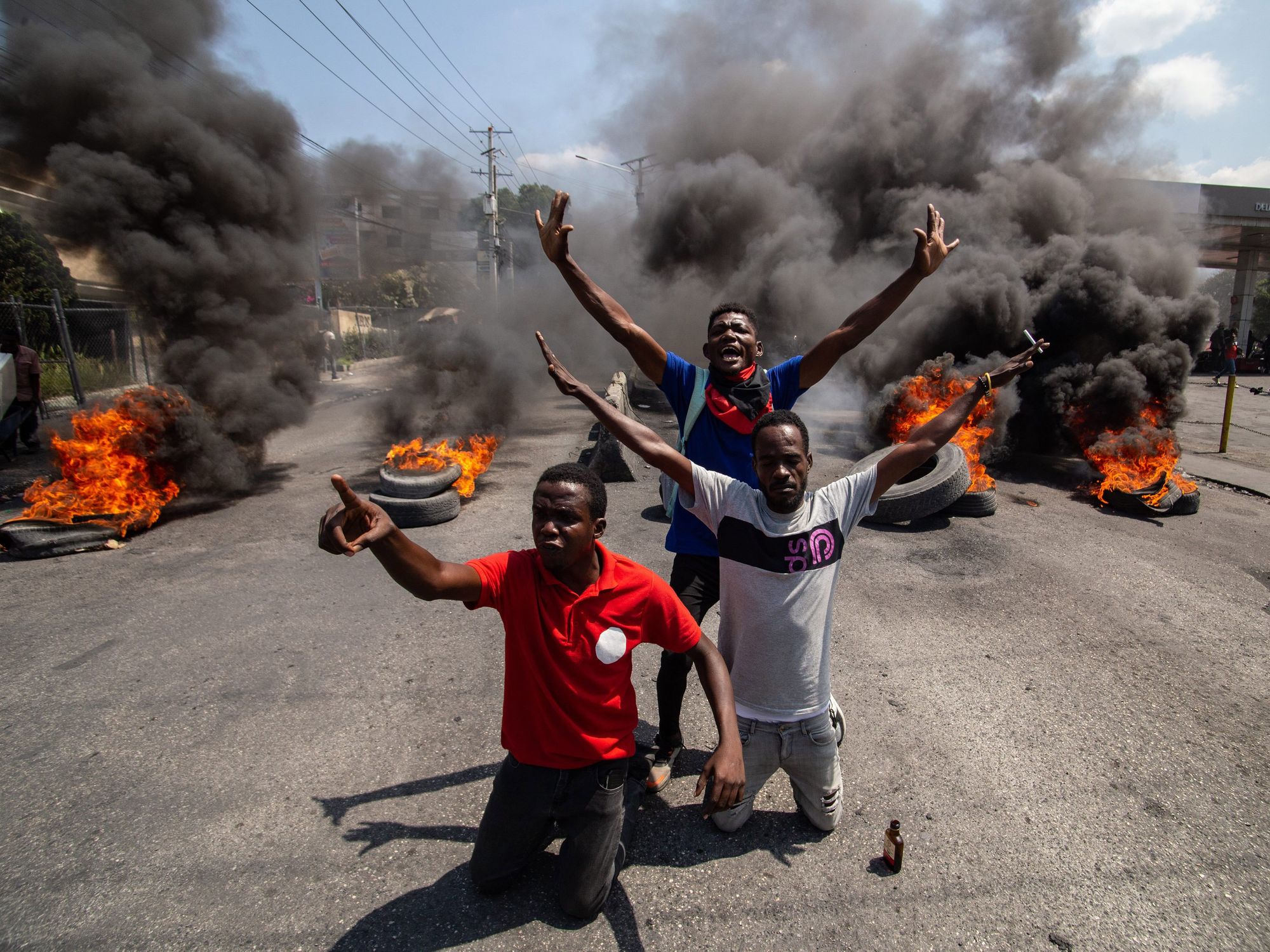 Haitians in the street of Port au Prince.
