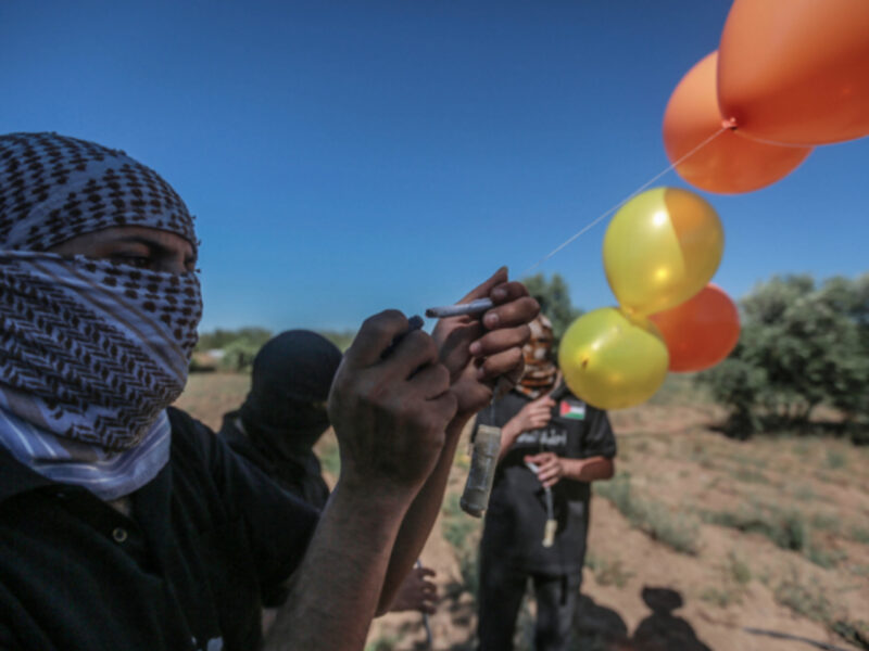 Hamas militants sent incendiary balloons into Israel, prompting retaliatory airstrikes