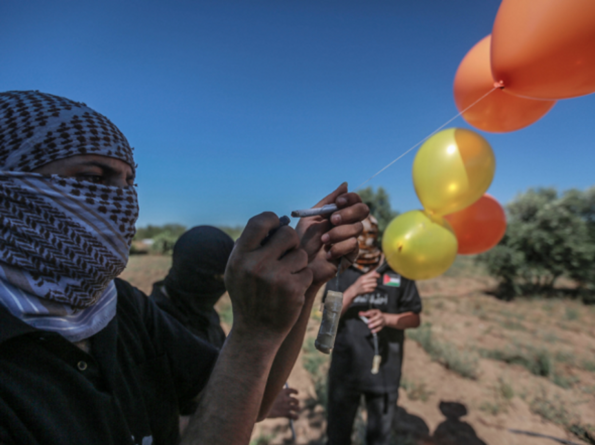 Hamas militants sent incendiary balloons into Israel, prompting retaliatory airstrikes