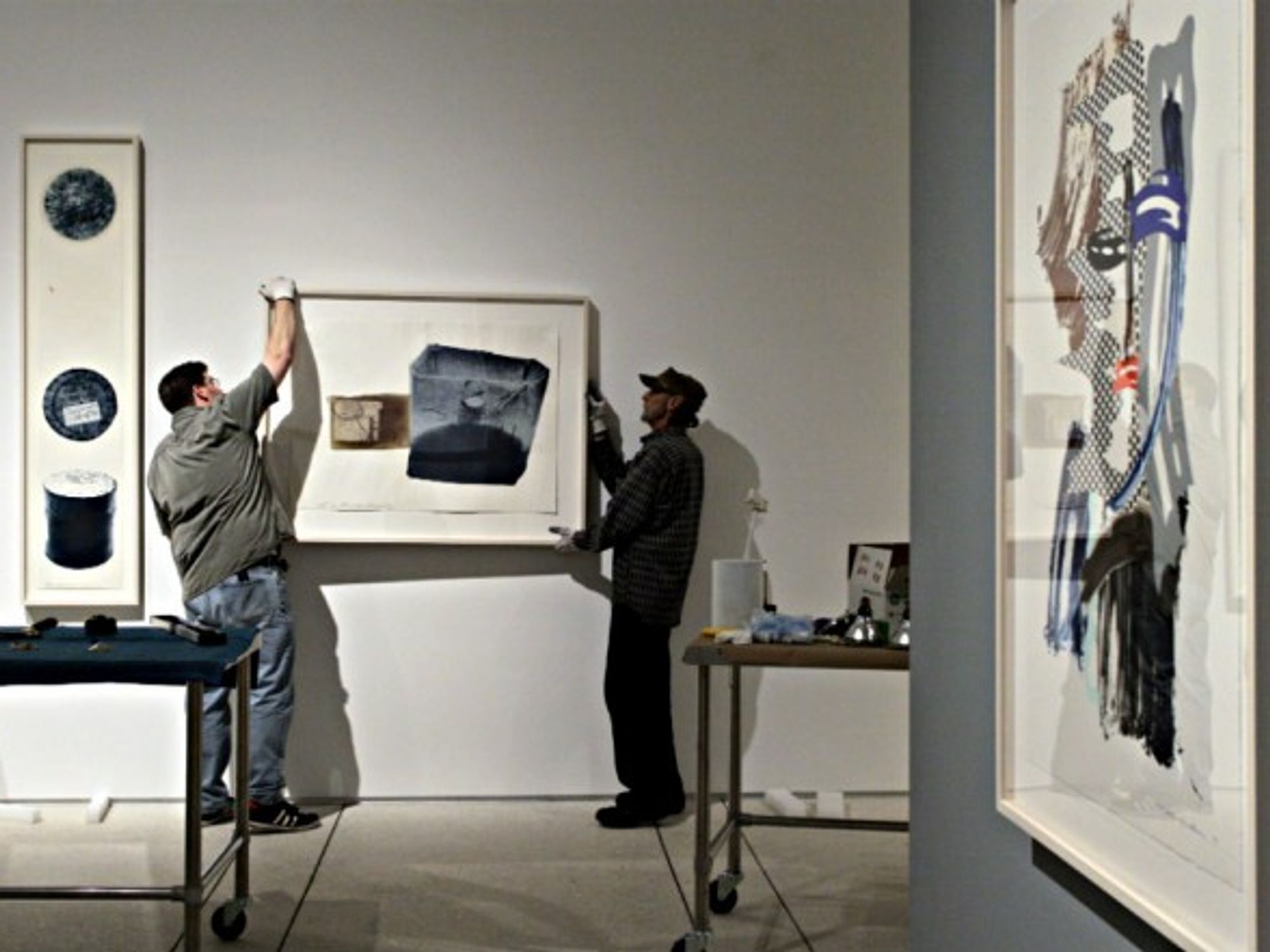Hanging a Robert Rauschenberg at Tampa Museum of Art