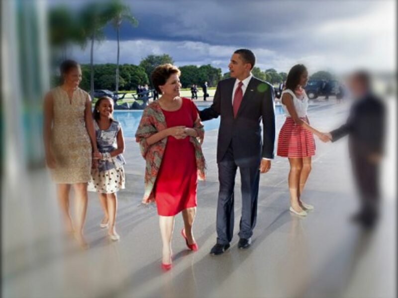 Happier times between allies of the Americas
