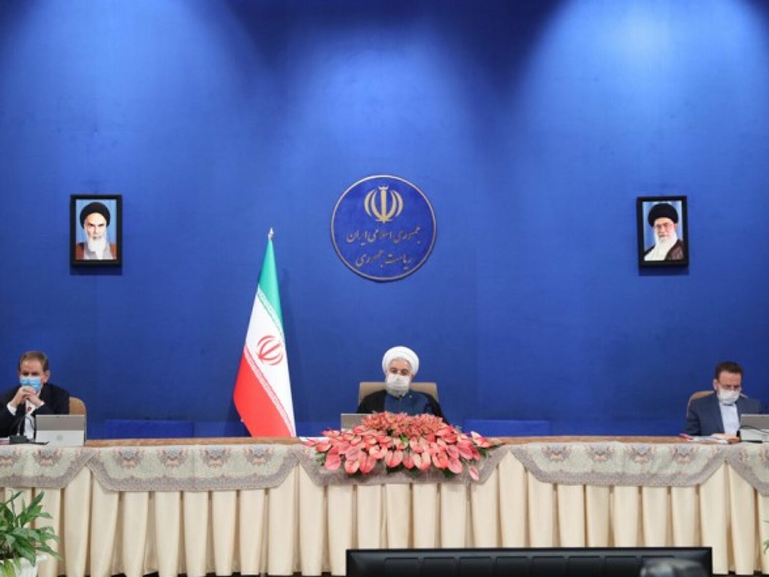 Hassan Rouhani speaking during a cabinet session in Tehran