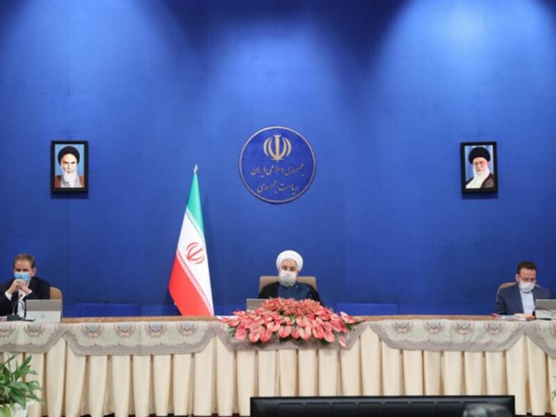 Hassan Rouhani speaking during a cabinet session in Tehran