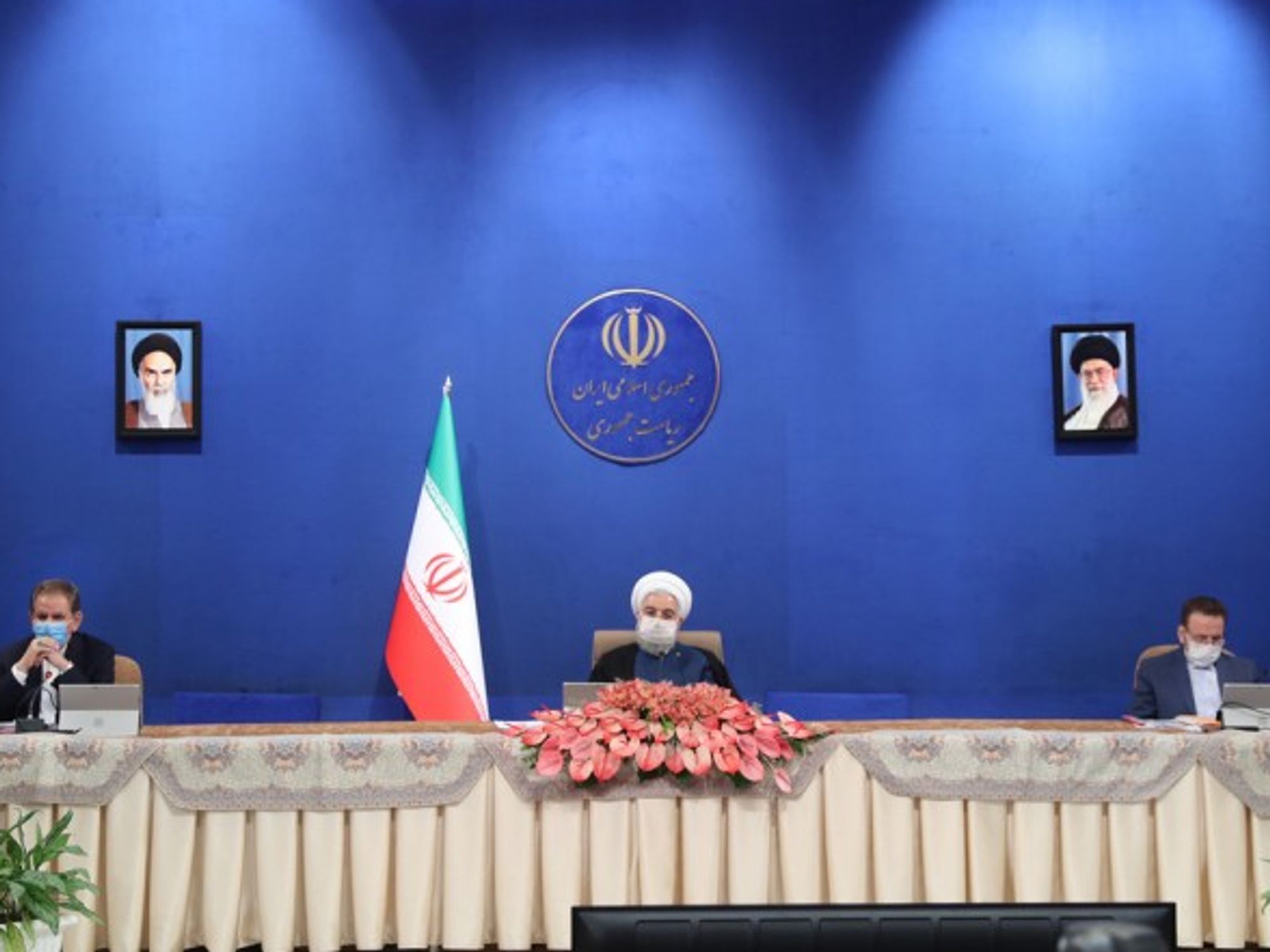Hassan Rouhani speaking during a cabinet session in Tehran