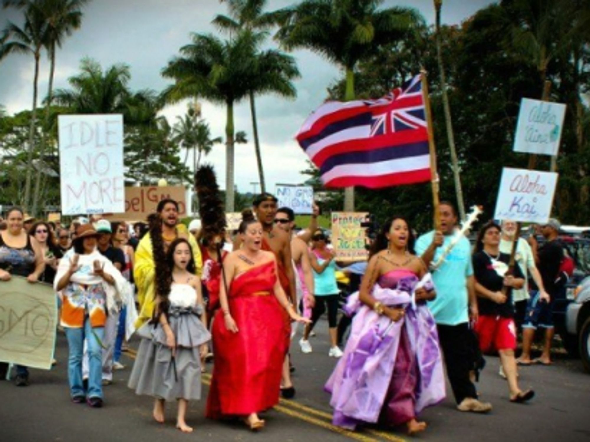 Hawaiians protesting GMOs.