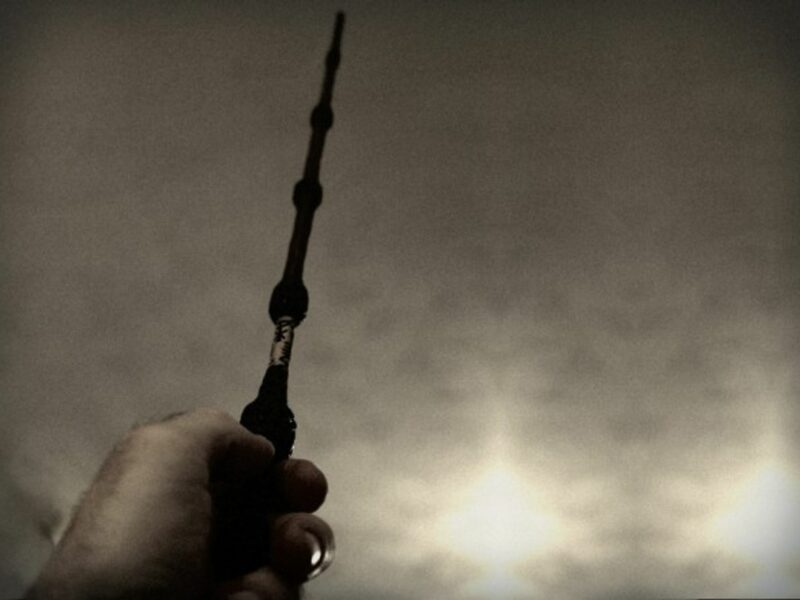 'He clutches a magic wand as if it's his only hope.'