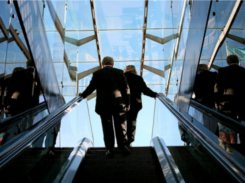 Heading up, glass ceilings