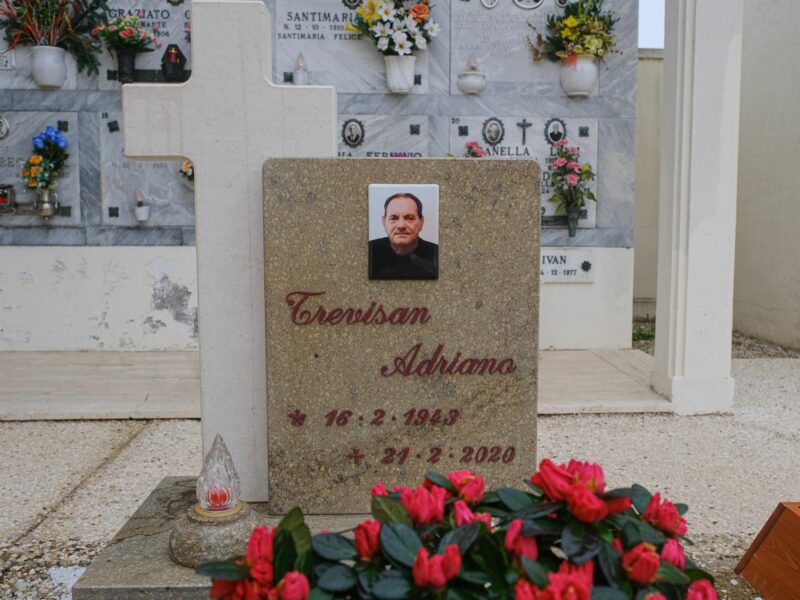 Headstone of Adriano Trevisan in Vo's cemetery