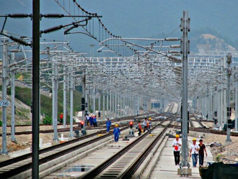 High-speed railway in construction in Shenzhen, China.