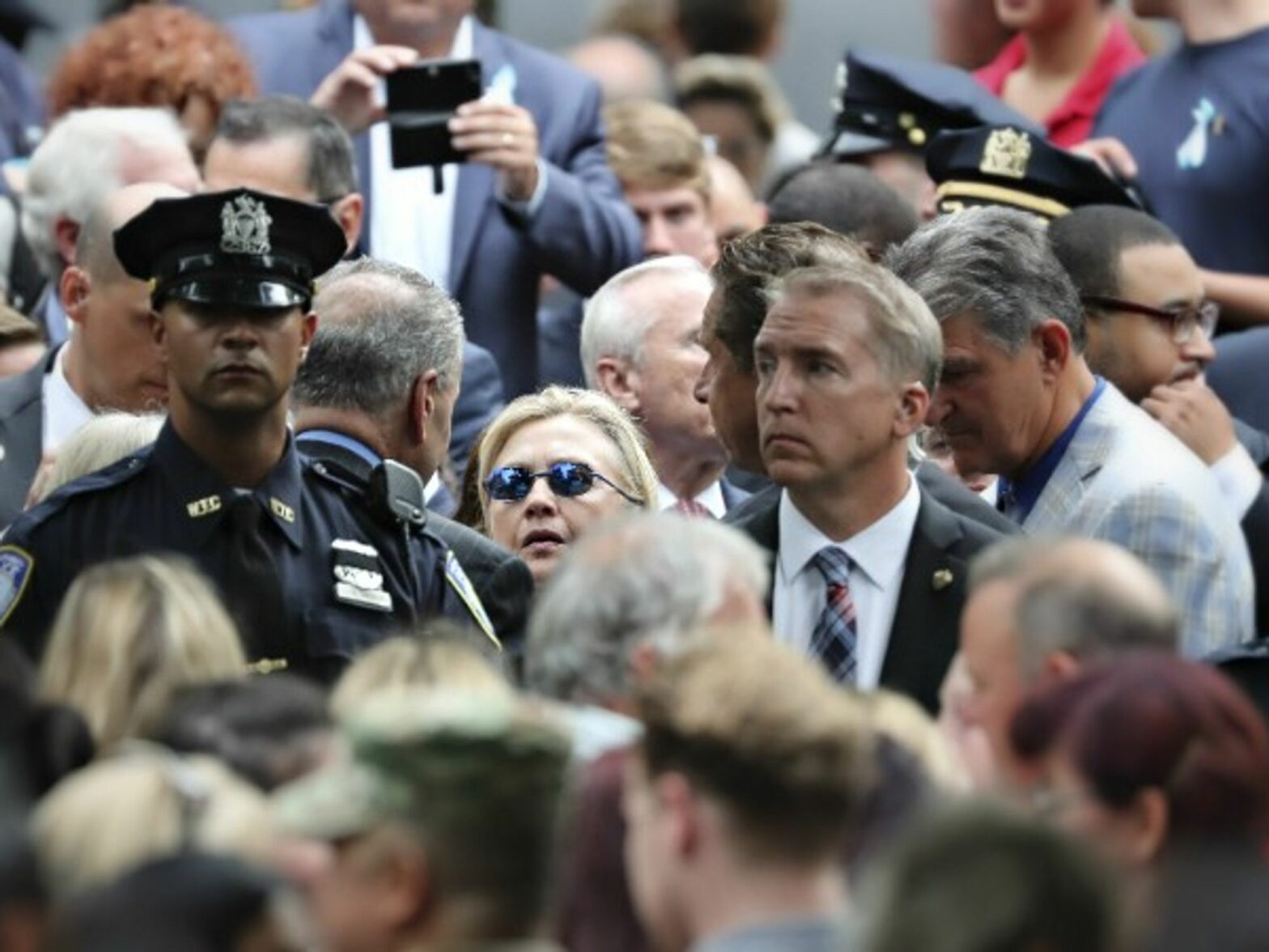 Hillary Clinton arriving at the 9/11 commemoration in NYC