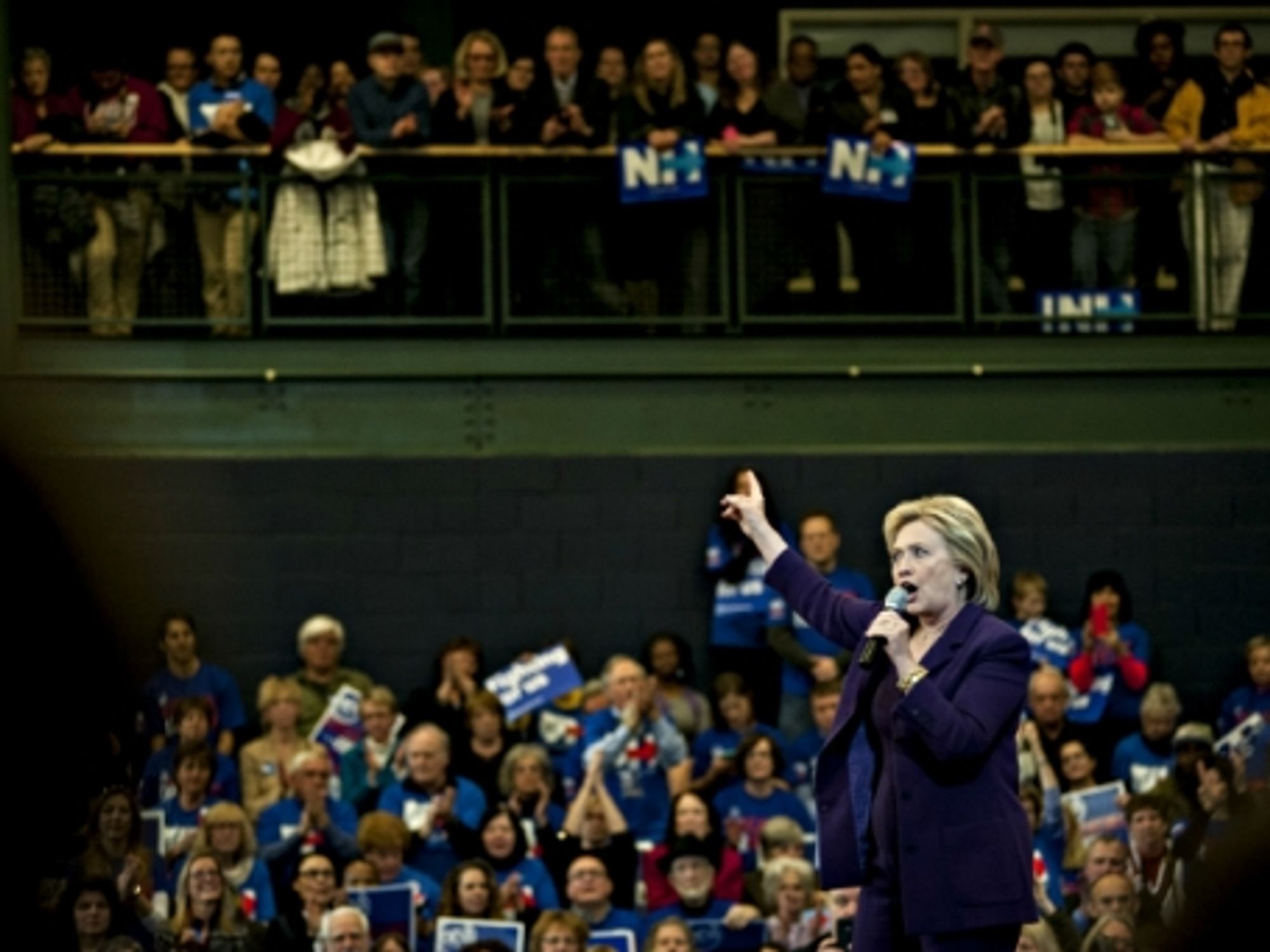 Hillary Clinton in Nashua, New Hampshire, on Feb. 2