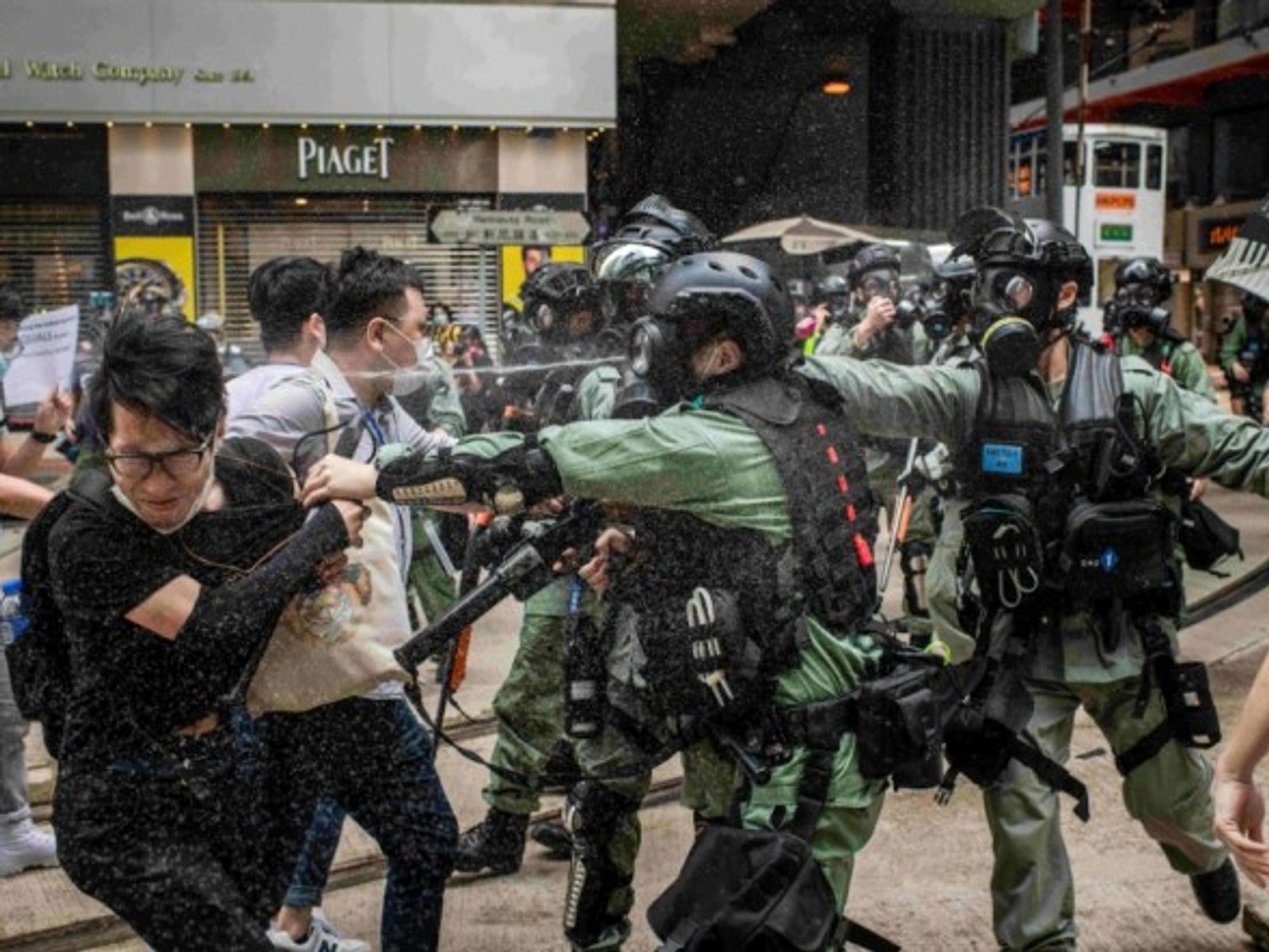 Hong Kong police fired teargas and pepper spray onto demonstrators after thousands took to the streets, protesting against a new National Security Law.