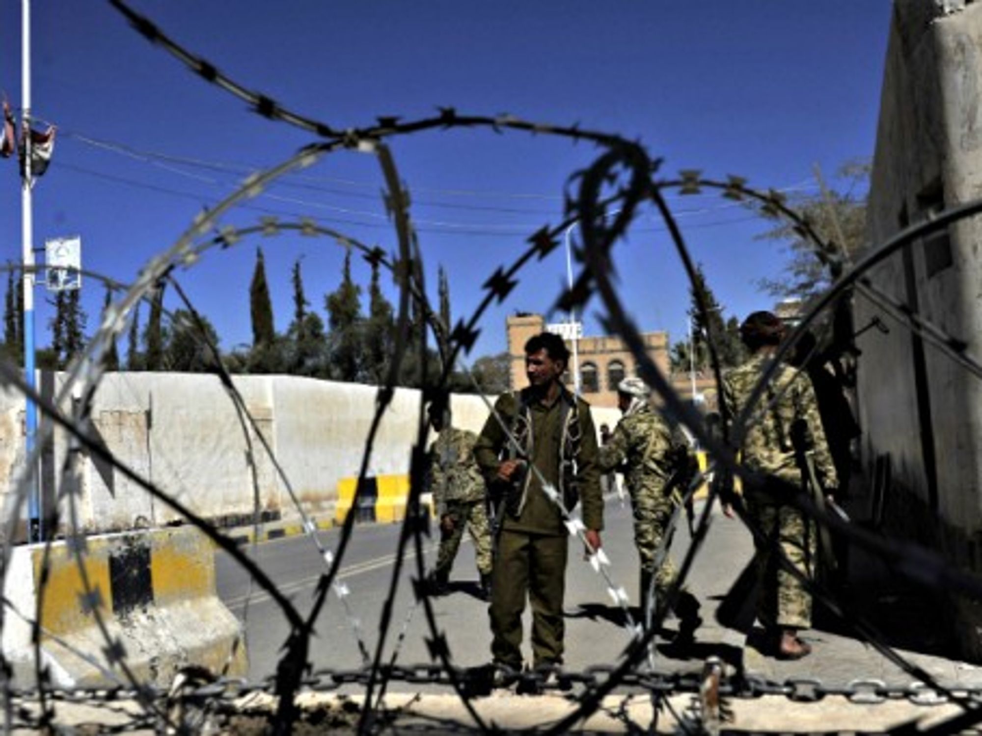 Houthi fighters in Sana'a, Yemen