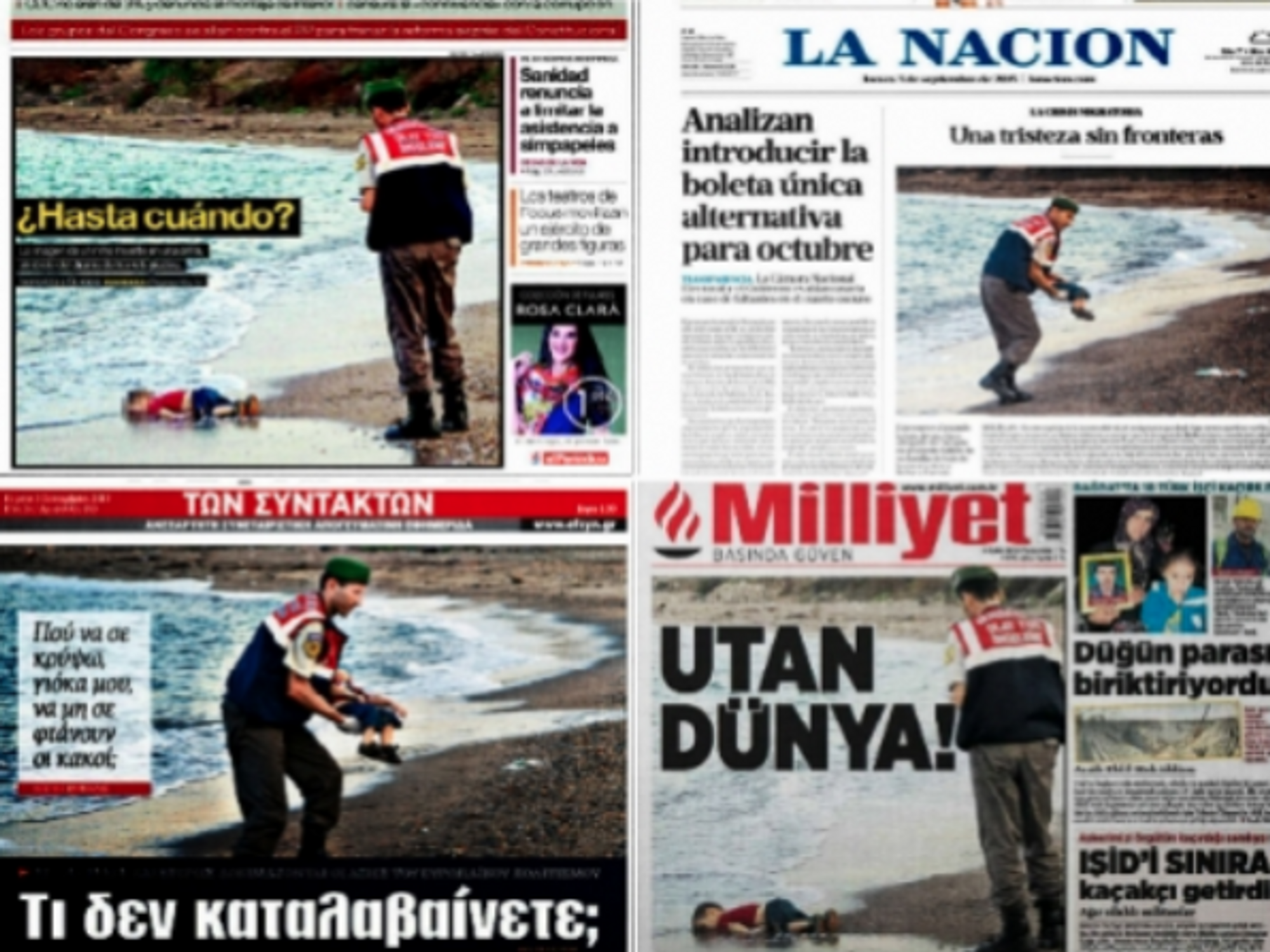 How Newspapers Featured Shocking Photos Of Drowned Refugee Boy