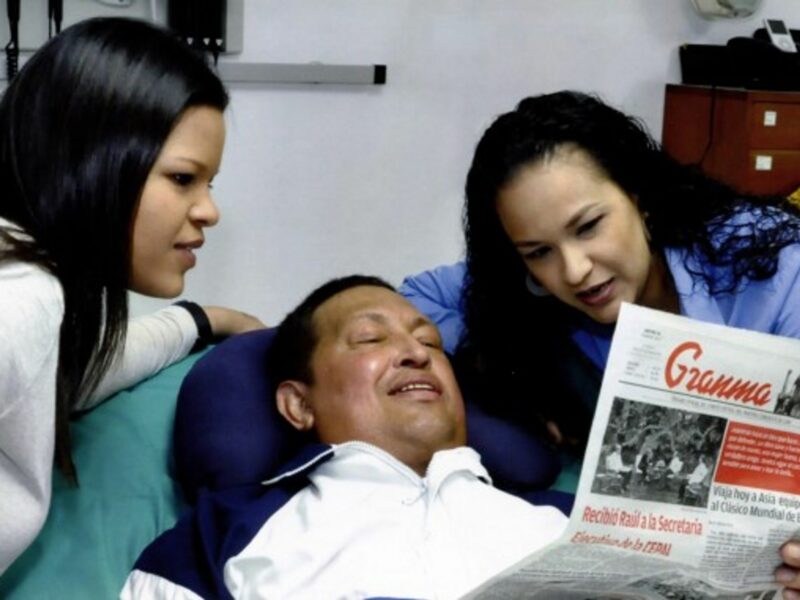 Hugo Chavez during his recovery from surgery in Cuba in February 2013