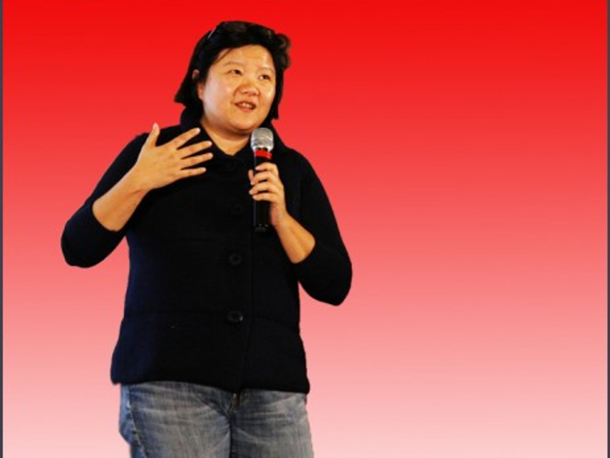 Hung Huang speaking at a TED conference in Beijing