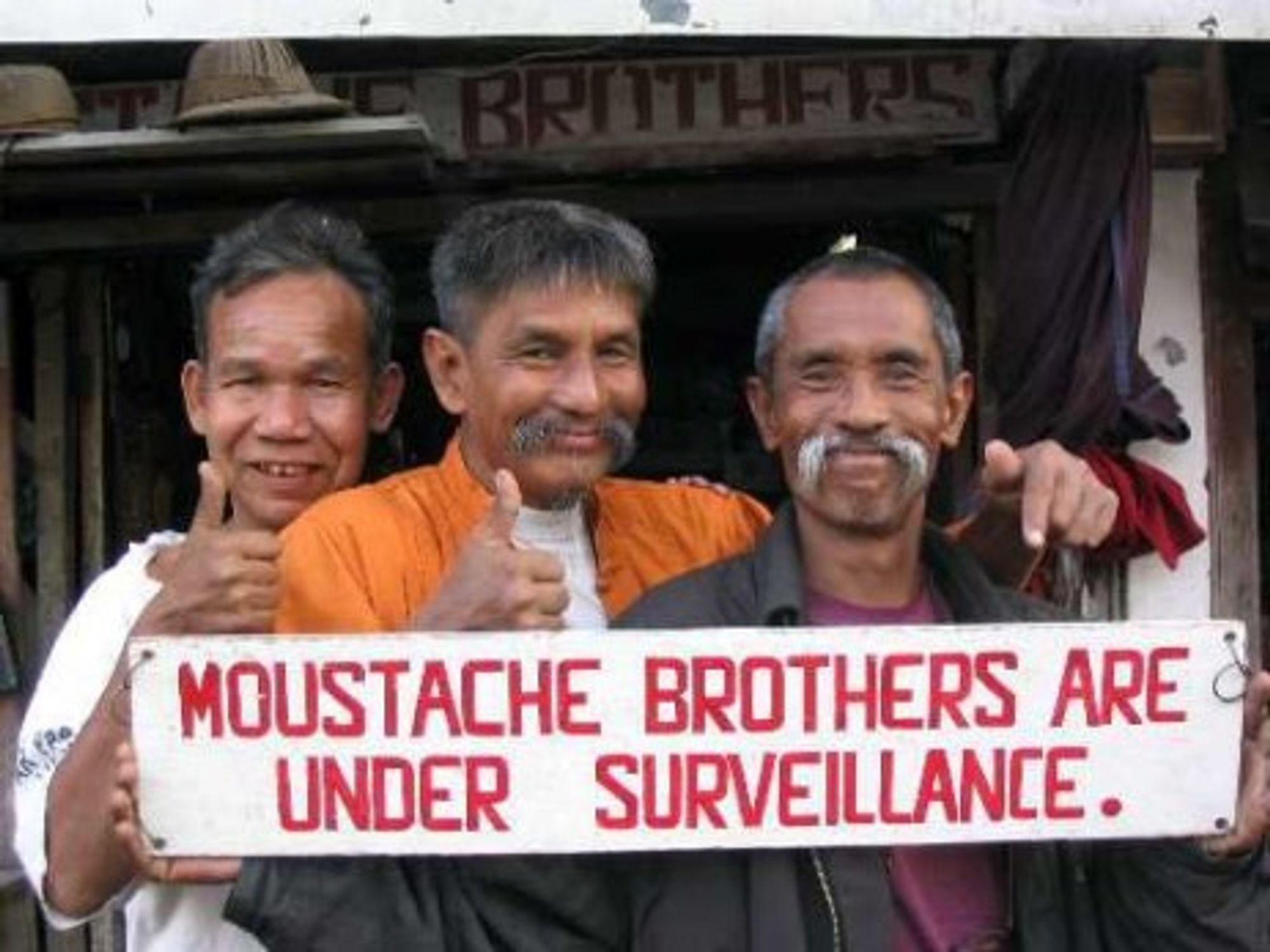 I spot a missing moustache.