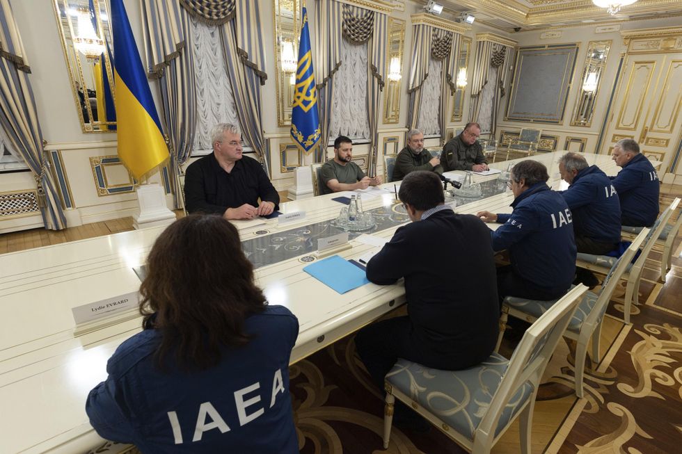IAEA team meeting with Ukrainian president Volodymyr Zelensky