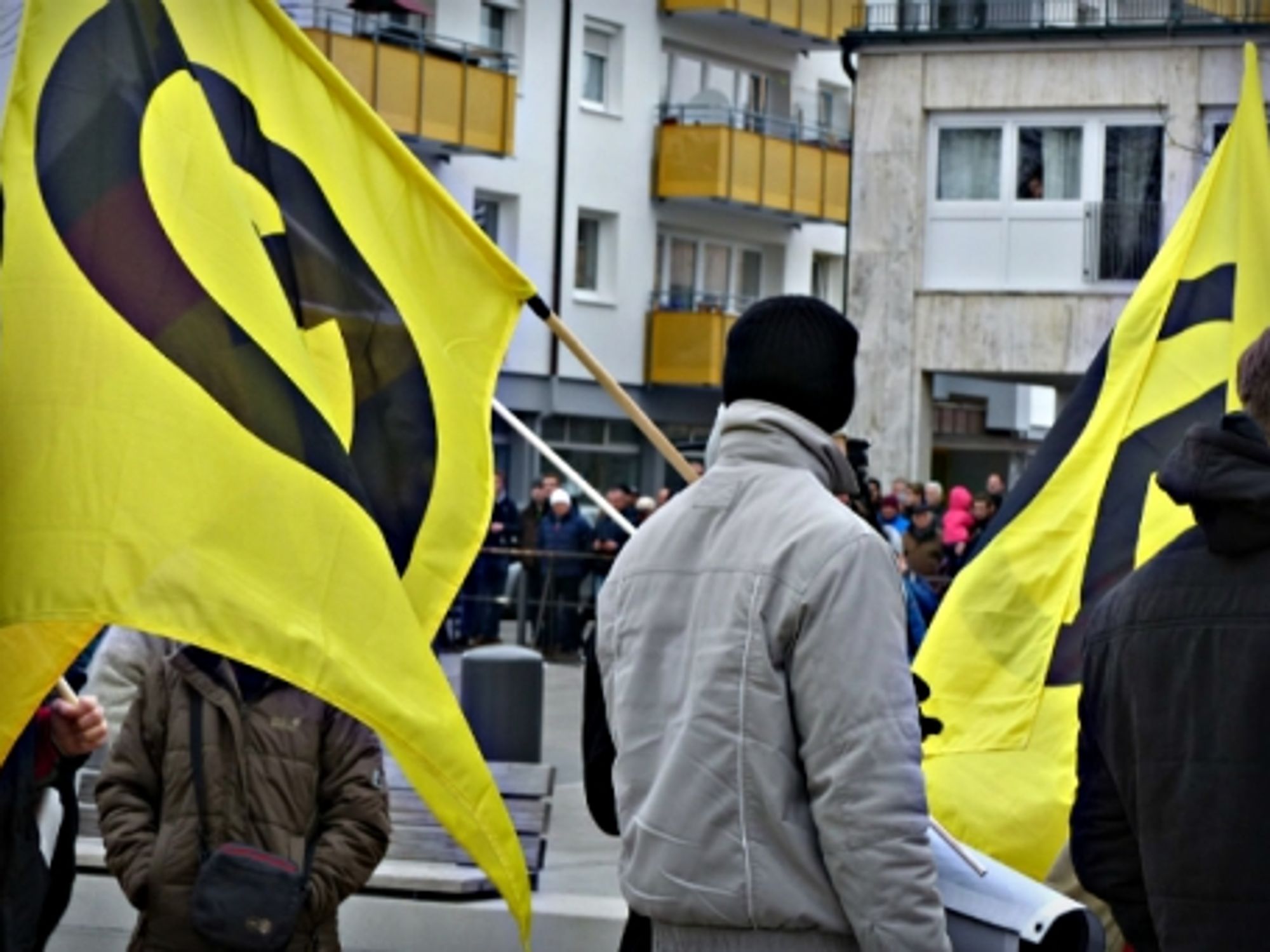 IB protesters in Geretsried, Bavaria, on March 12