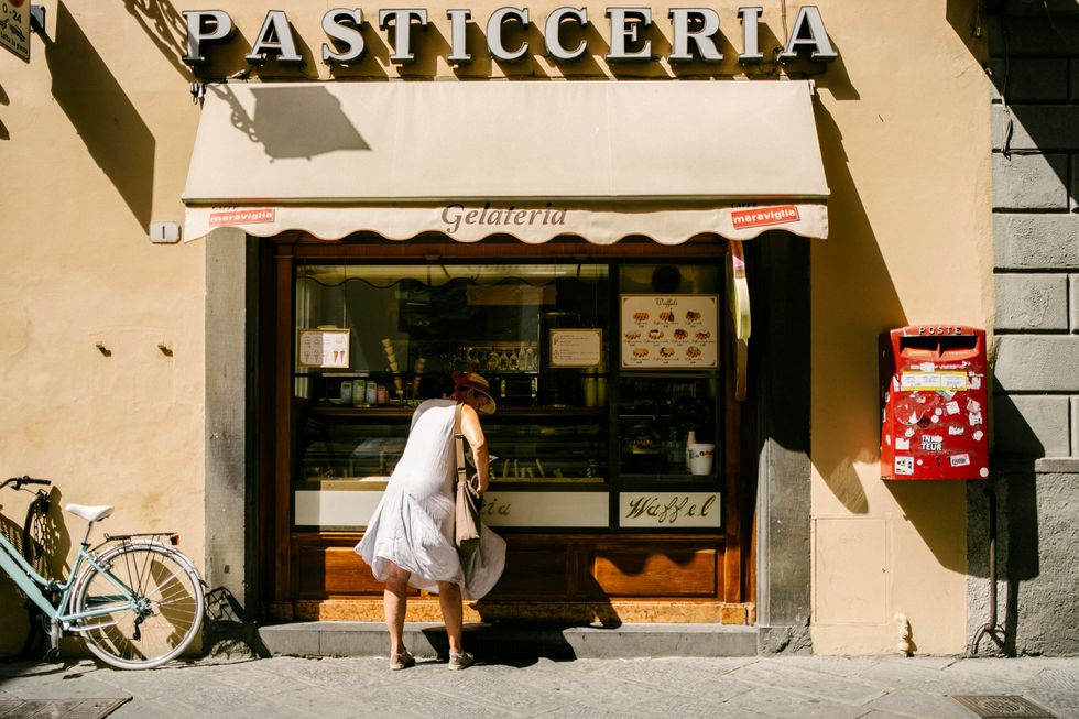 Ice cream shop in Luccia, Italy.