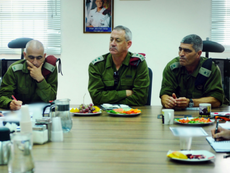IDF chief of staff Benny Ganz (center) in a file photo