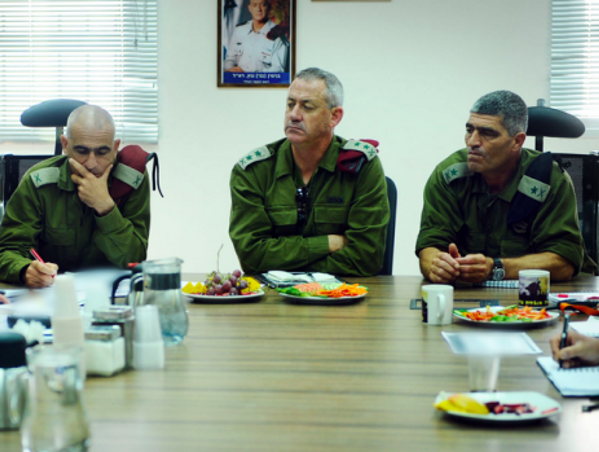 IDF chief of staff Benny Ganz (center) in a file photo