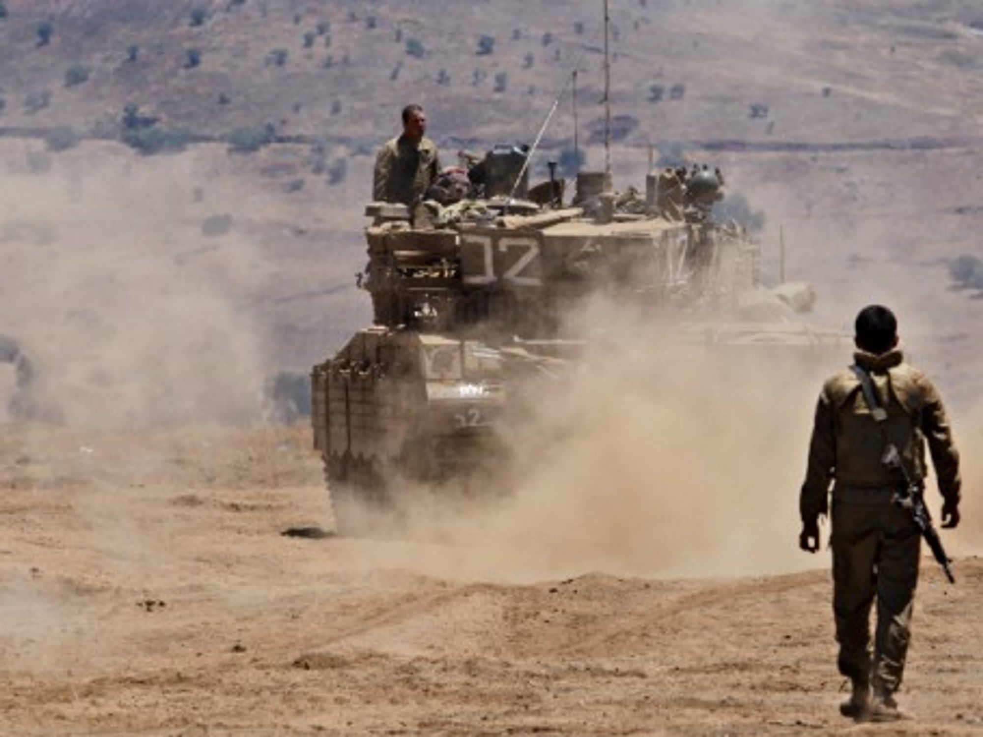 IDF soldiers on the Golan Heights bordering Syria