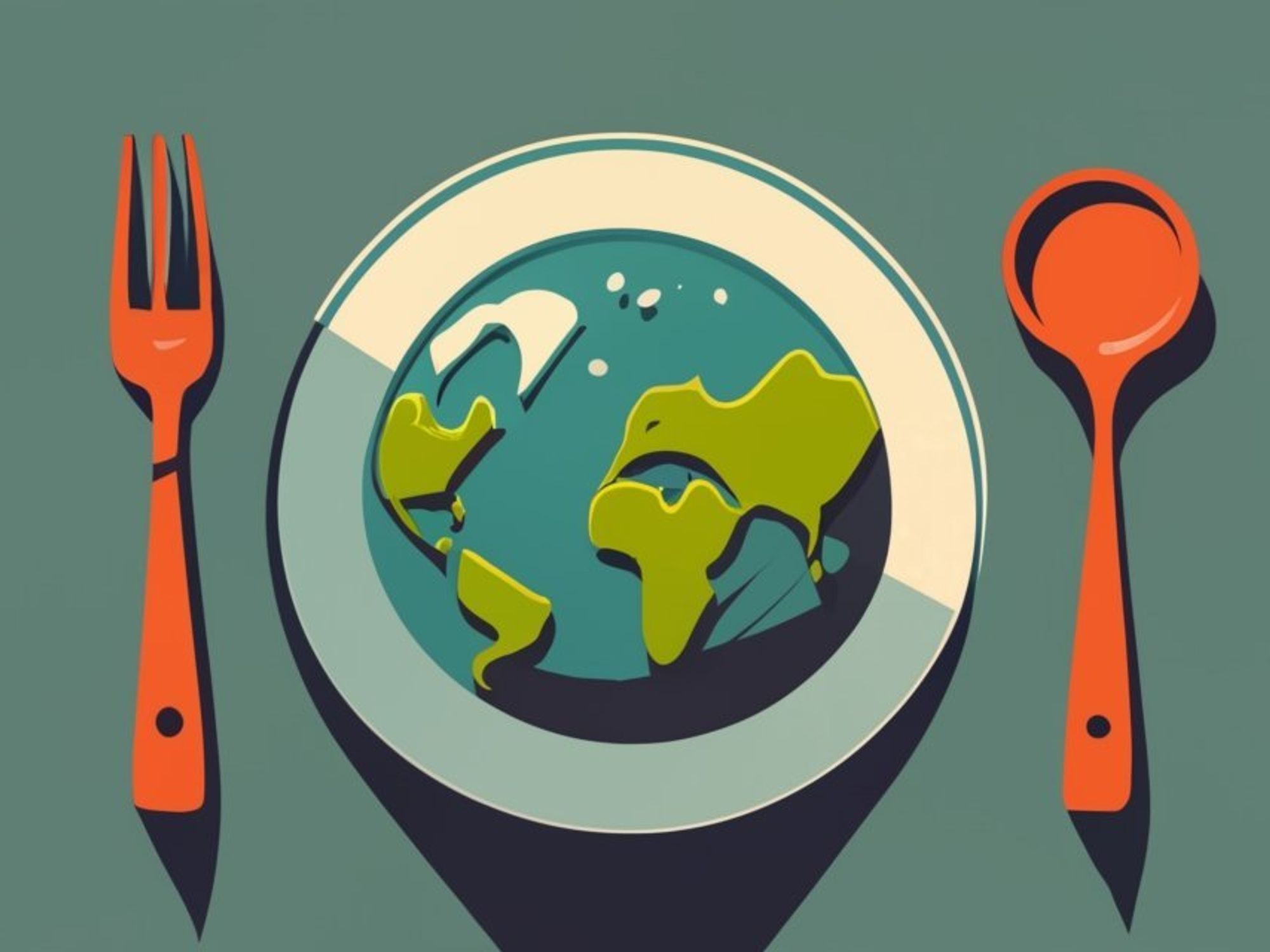 Illustration of planet Earth on a plate