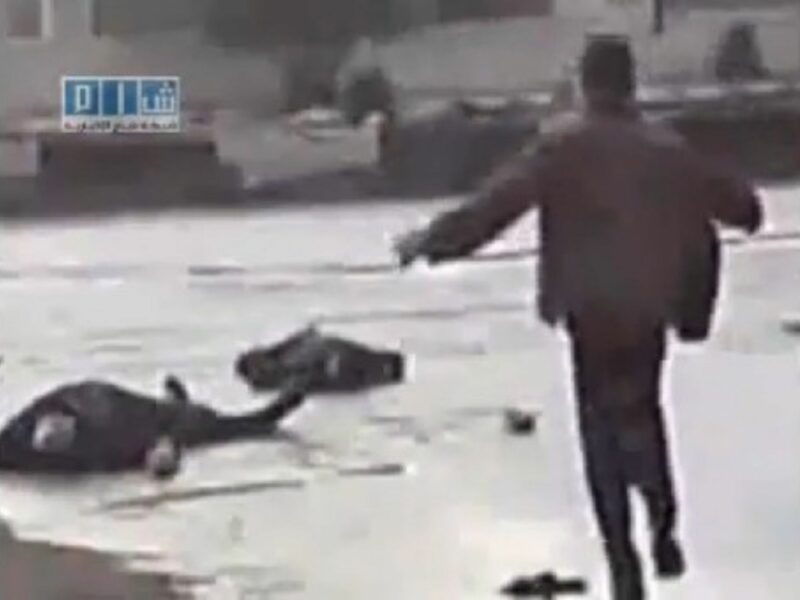 Image from Youtube video of a crackdown in Deraa.