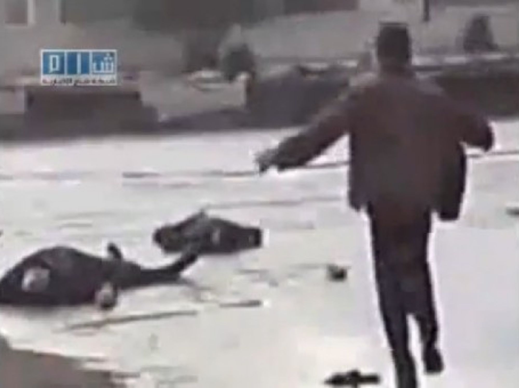 Image from Youtube video of a crackdown in Deraa.