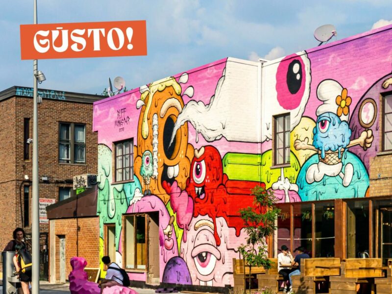 image of a building with colourful graffiti on it