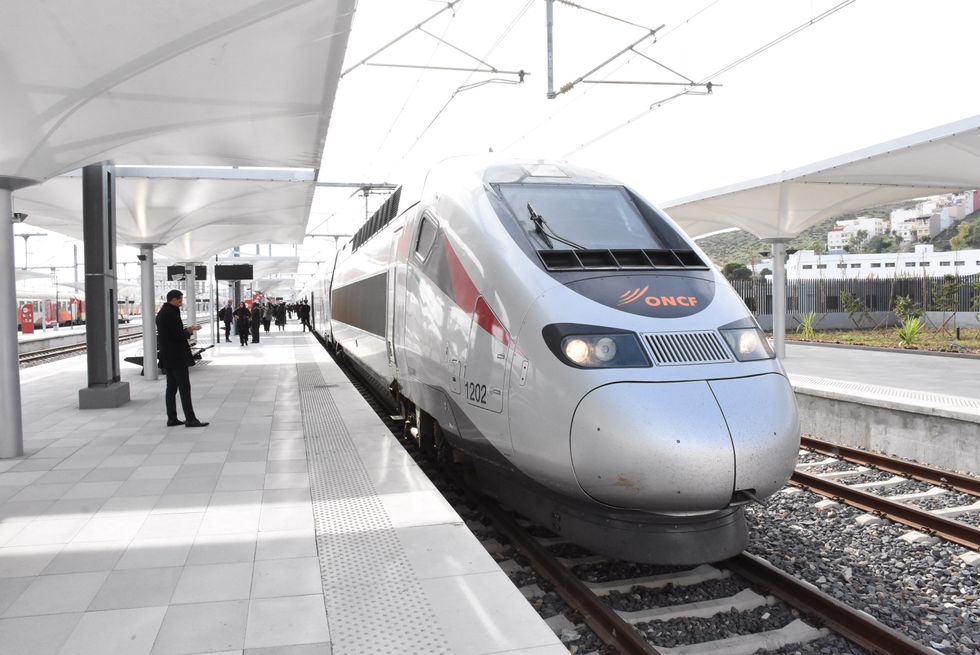 Image of A high-speed train at a station in Rabat, Morocco​