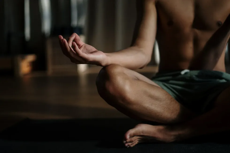 image of a man meditating