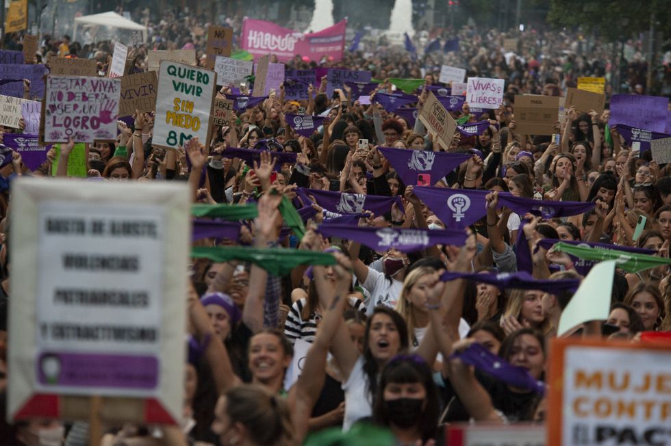 Image of a protest for International Women's Day in Cordoba.
