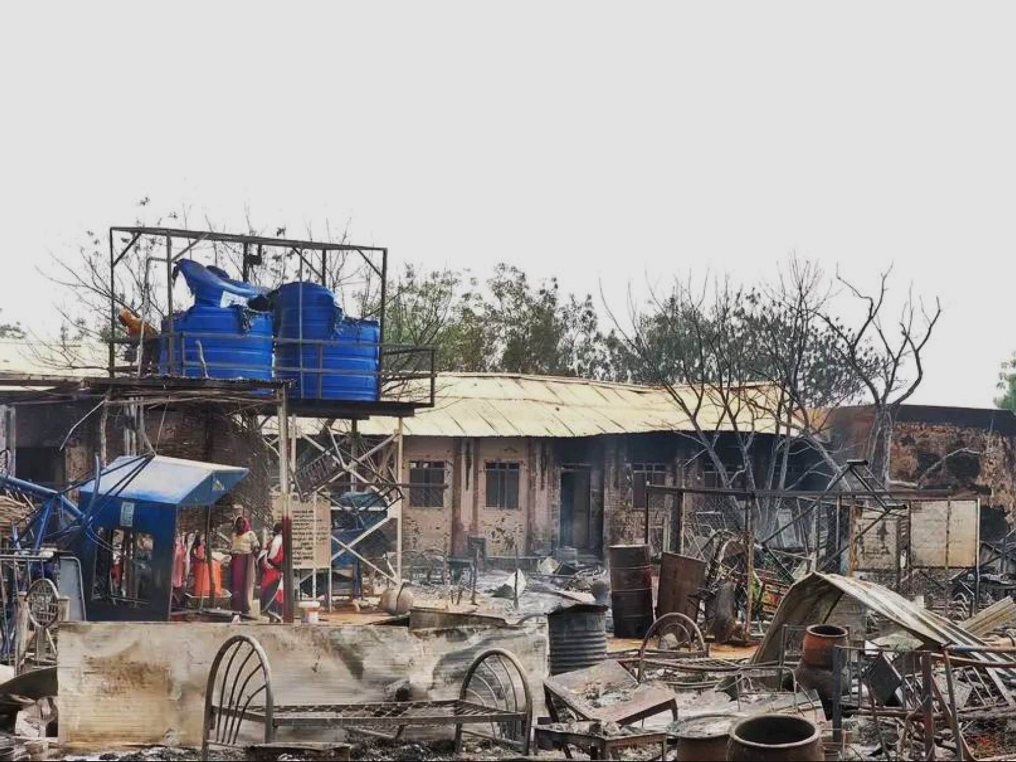 Image of a residential site in Darfur, Sudan, completely destroyed.
