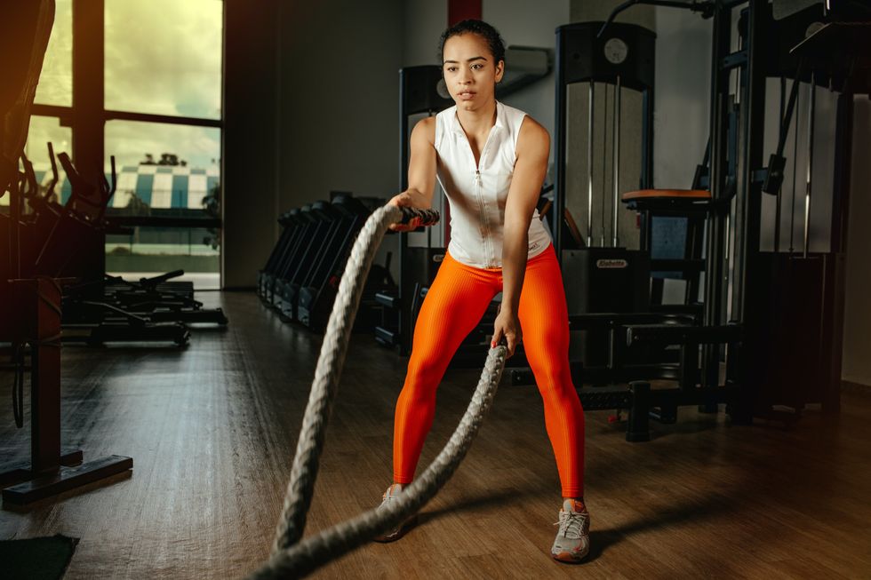 image of a woman working out